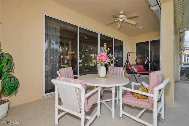 view of patio / terrace with ceiling fan