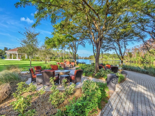 view of patio / terrace with a gazebo