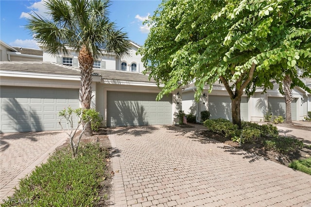 view of front of house with a garage