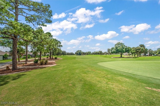 view of property's community featuring a yard