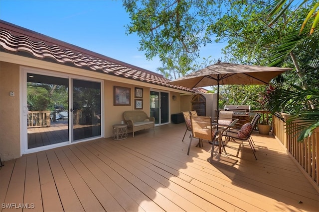 deck with grilling area