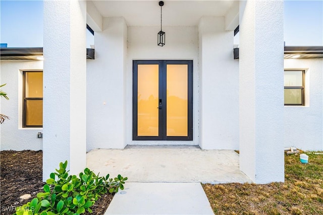 view of exterior entry with french doors