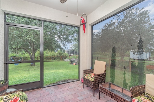 view of sunroom