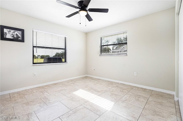 empty room with ceiling fan