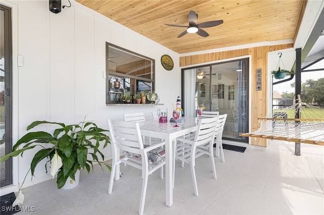 view of patio / terrace featuring ceiling fan