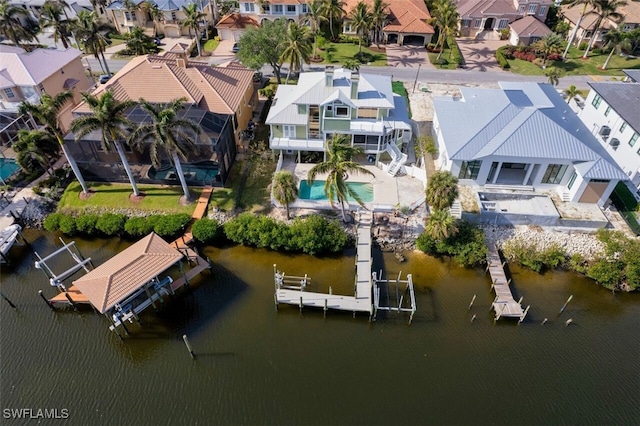 18141 Old Pelican Bay Dr, Fort Myers Beach, FL 33931 - aerial perspective of suburban area featuring a nearby body of water