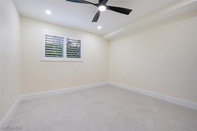 empty room with ceiling fan