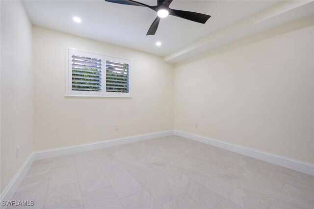 1537 Chesapeake Ave Unit A-4, Naples, FL 34102 - spare room with a ceiling fan, recessed lighting, and baseboards