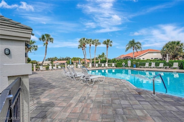 view of pool featuring a patio area