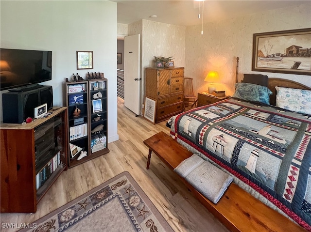 bedroom featuring light hardwood / wood-style floors