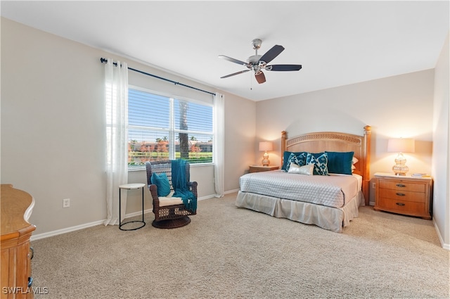 bedroom with carpet and ceiling fan