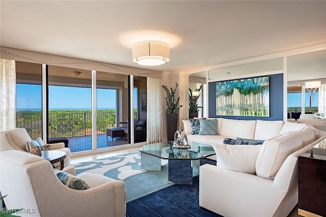 living room featuring plenty of natural light