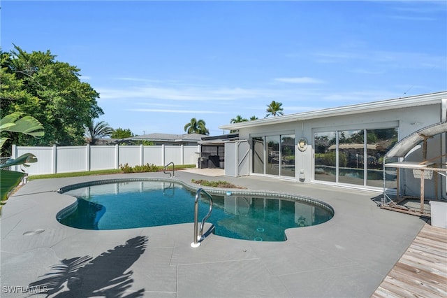 view of pool with a patio