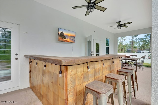 bar with ceiling fan