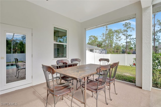 view of sunroom