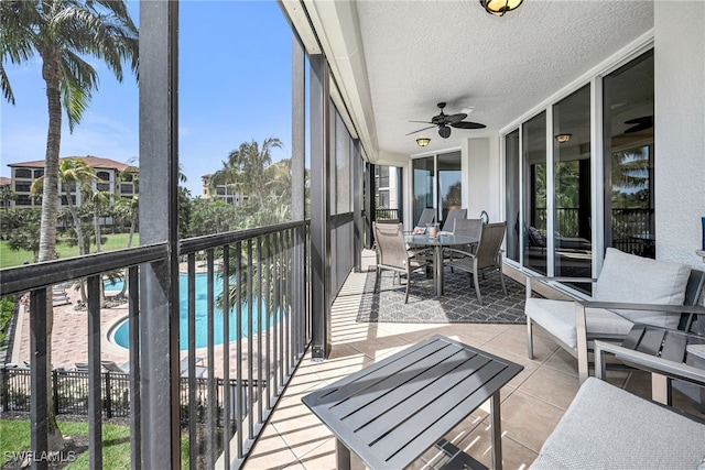 23540 Via Veneto Blvd Unit 202, Estero, FL 34134 - sunroom / solarium featuring a ceiling fan