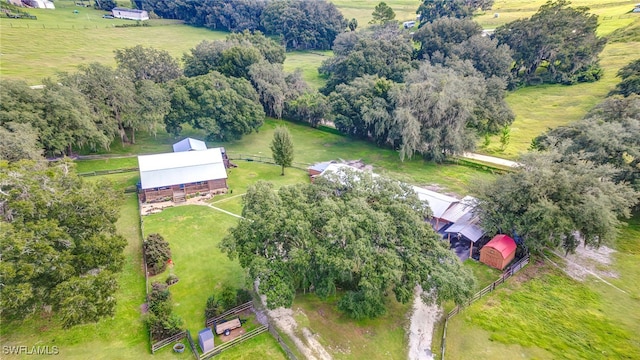 aerial view featuring a rural view