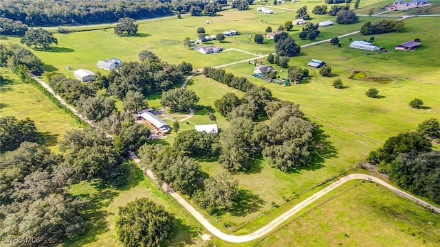 aerial view with a rural view