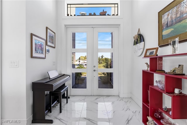 doorway to outside featuring french doors