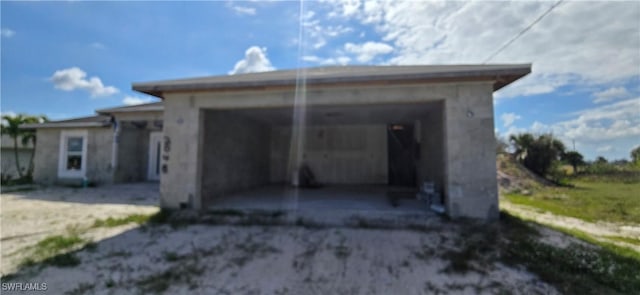 exterior space featuring a garage