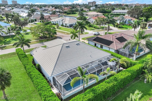 bird's eye view with a residential view