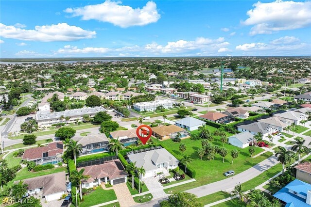 aerial view of residential area