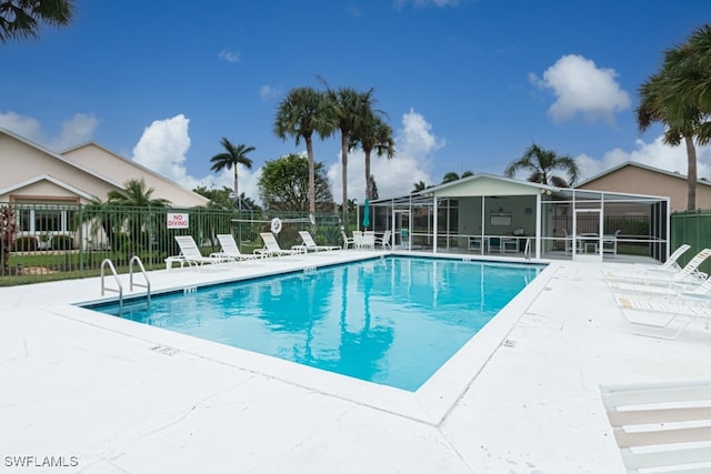 view of pool with a patio