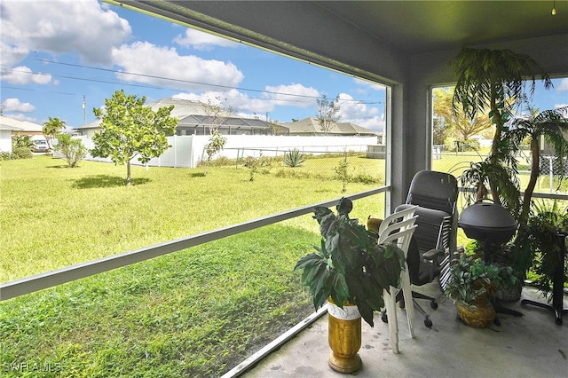 view of sunroom