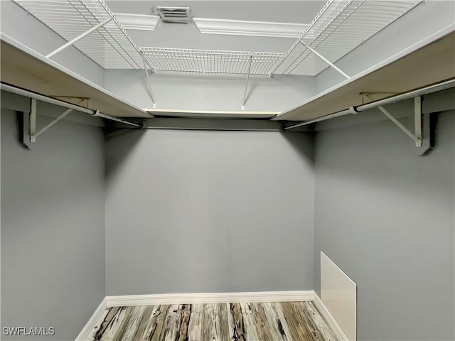 spacious closet with wood-type flooring