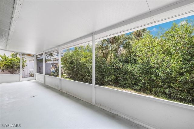 view of unfurnished sunroom