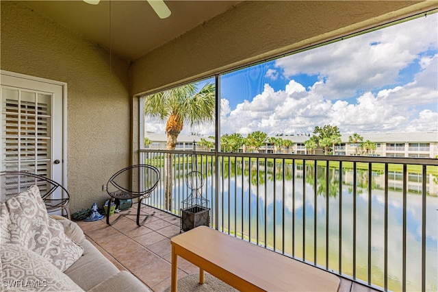 balcony with a water view