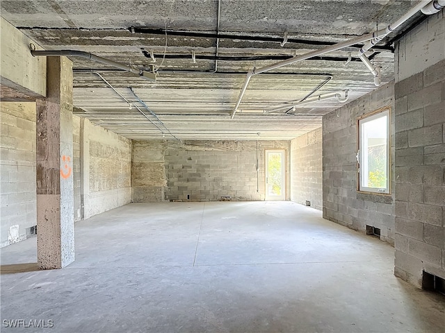 miscellaneous room with concrete flooring