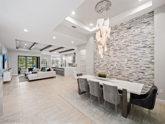 dining room featuring light tile patterned floors