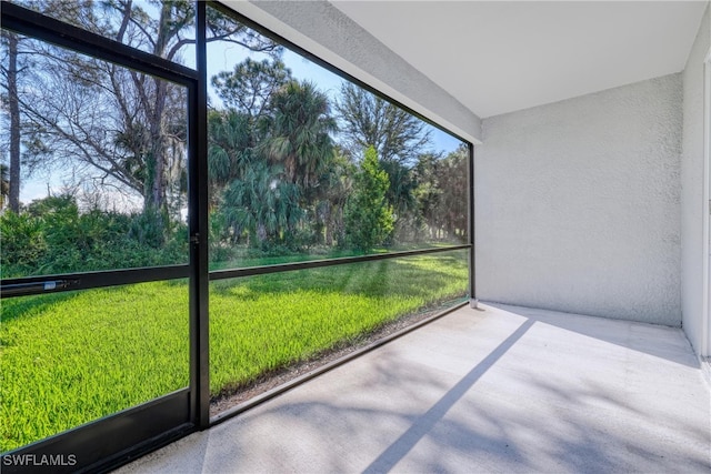 view of unfurnished sunroom