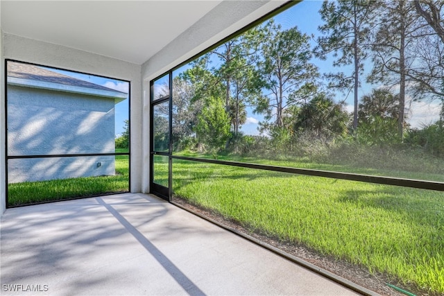 view of unfurnished sunroom