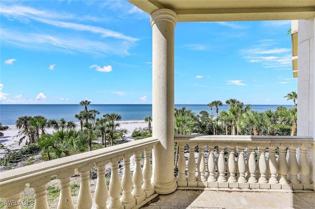 balcony with a water view