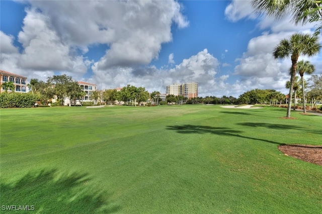 view of home's community with a lawn