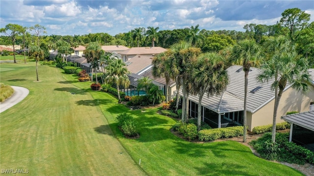 drone / aerial view featuring a residential view