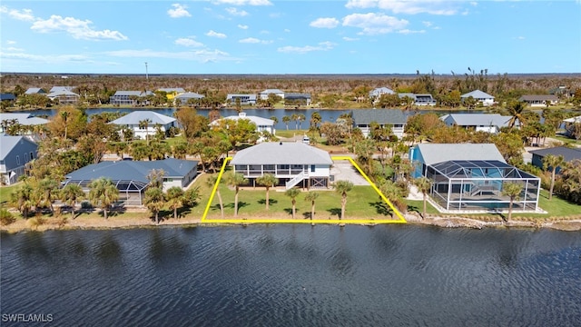3311 Twin Lakes Ln, Sanibel, FL 33957 - aerial view of residential area with a nearby body of water