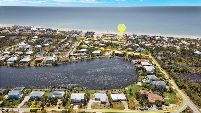 3311 Twin Lakes Ln, Sanibel, FL 33957 - aerial view of residential area with a large body of water