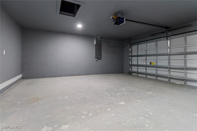 garage with electric panel