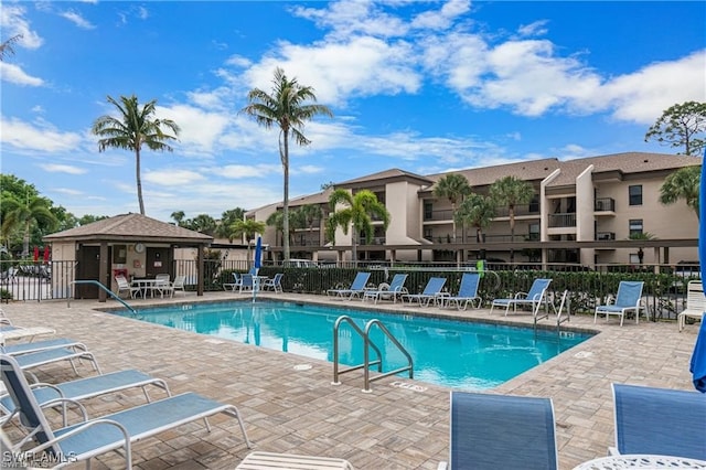 view of pool featuring a patio