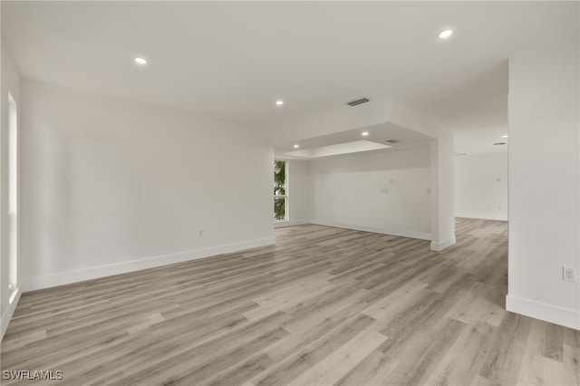 unfurnished living room featuring light hardwood / wood-style floors