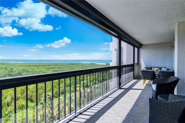 balcony with a water view