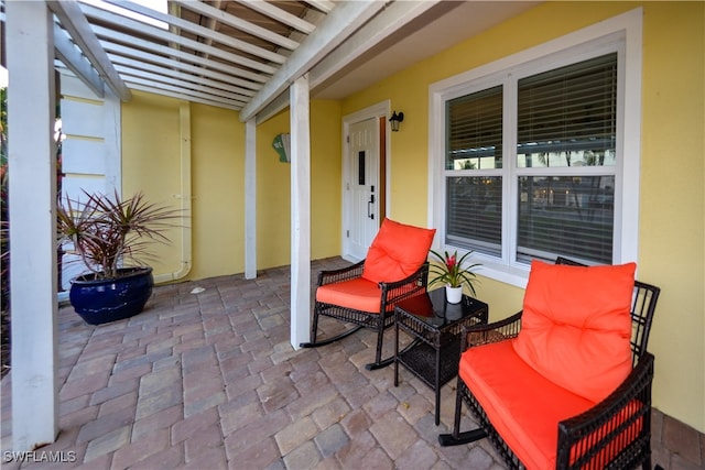 view of patio / terrace with a pergola