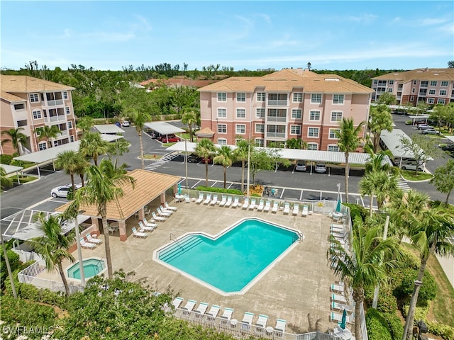 view of pool featuring a patio area