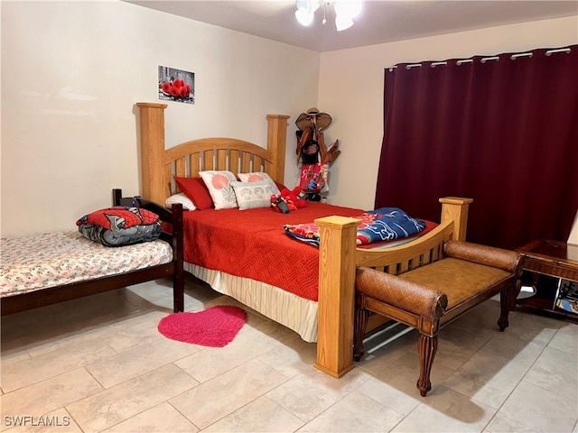 view of tiled bedroom