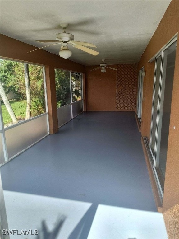 view of unfurnished sunroom