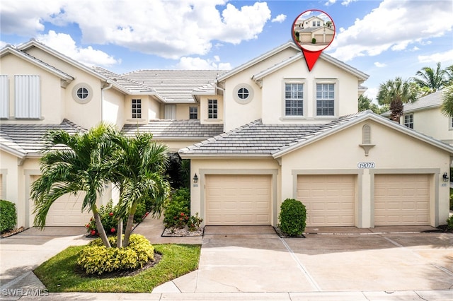 view of front of house with a garage