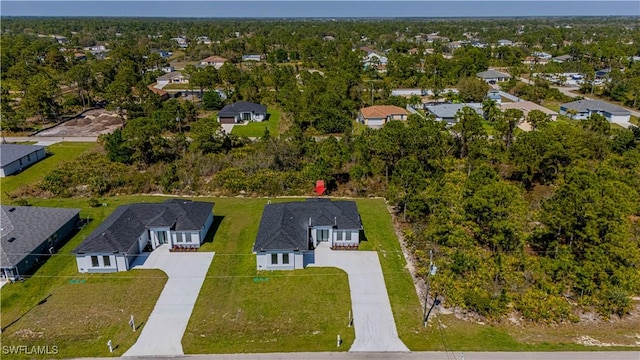 aerial view with a residential view